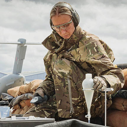 RAF Supplier testing fuel quality at RAF Brize Norton